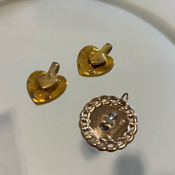 Chanel Repurposed Black and White Heart Button Pendant Set - Picture 2 of 2